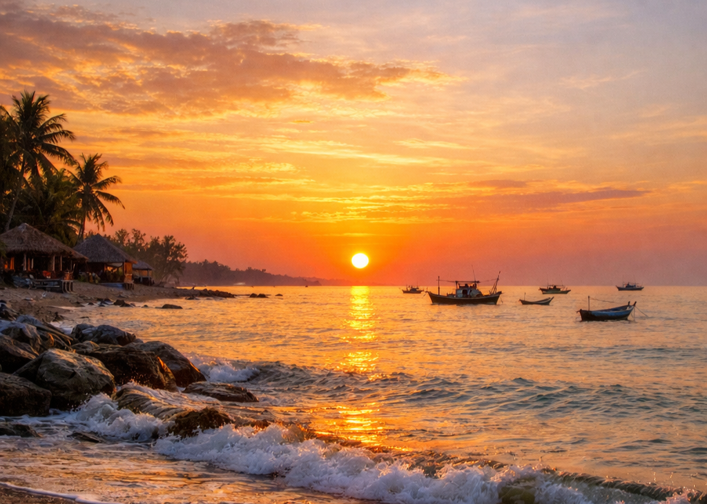 Khung Cảnh Bình Minh Tại Hồ Tràm
