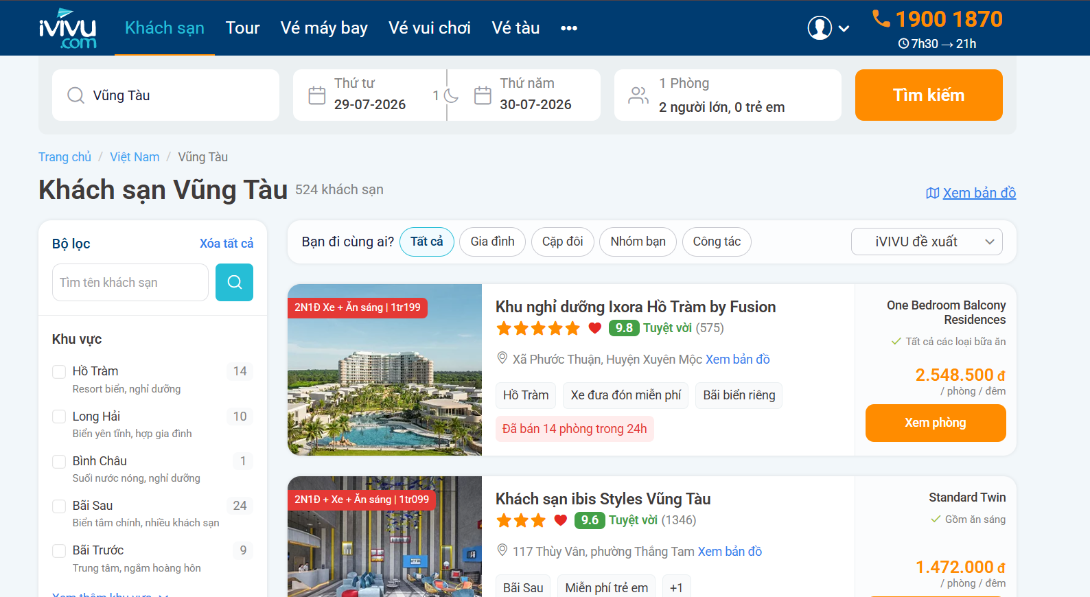 Cách Tìm Và Đặt Phòng Trên iVIVU Vũng Tàu